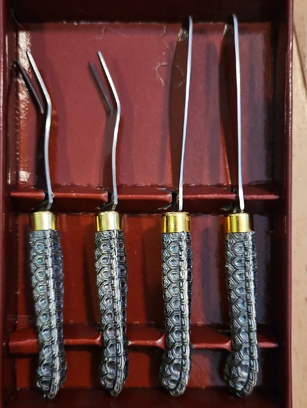 Arthur Court Brown and Gold Turtle Shell Fork Set